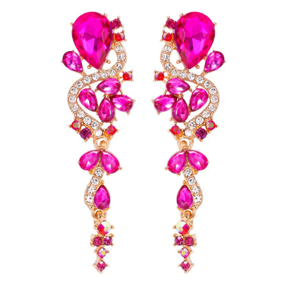 1 Pair Simple Style Water Droplets Inlay Alloy Zircon Drop Earrings