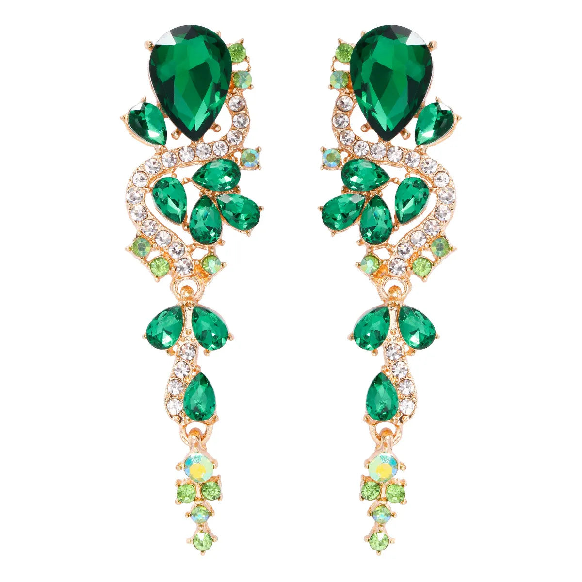 1 Pair Simple Style Water Droplets Inlay Alloy Zircon Drop Earrings