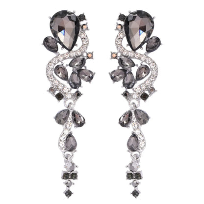 1 Pair Simple Style Water Droplets Inlay Alloy Zircon Drop Earrings