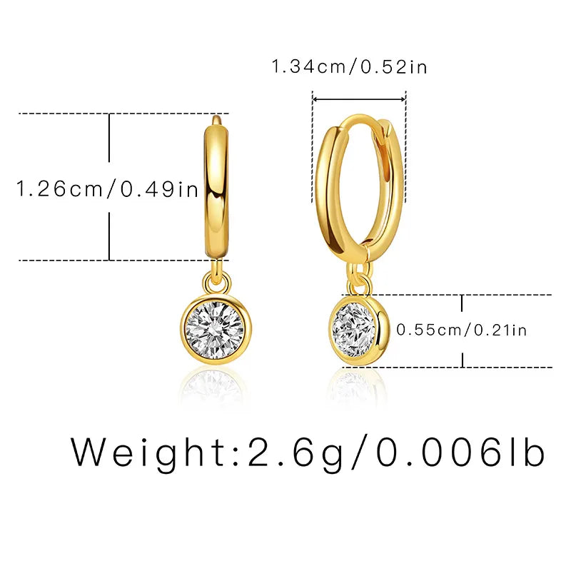 1 Pair Simple Style Water Droplets Inlay Copper Zircon Drop Earrings