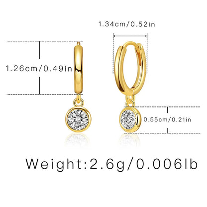 1 Pair Simple Style Water Droplets Inlay Copper Zircon Drop Earrings