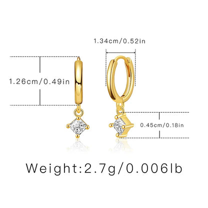 1 Pair Simple Style Water Droplets Inlay Copper Zircon Drop Earrings