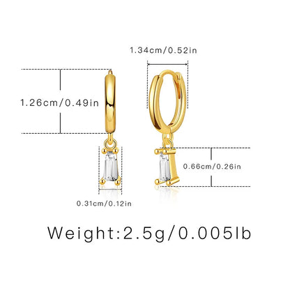 1 Pair Simple Style Water Droplets Inlay Copper Zircon Drop Earrings