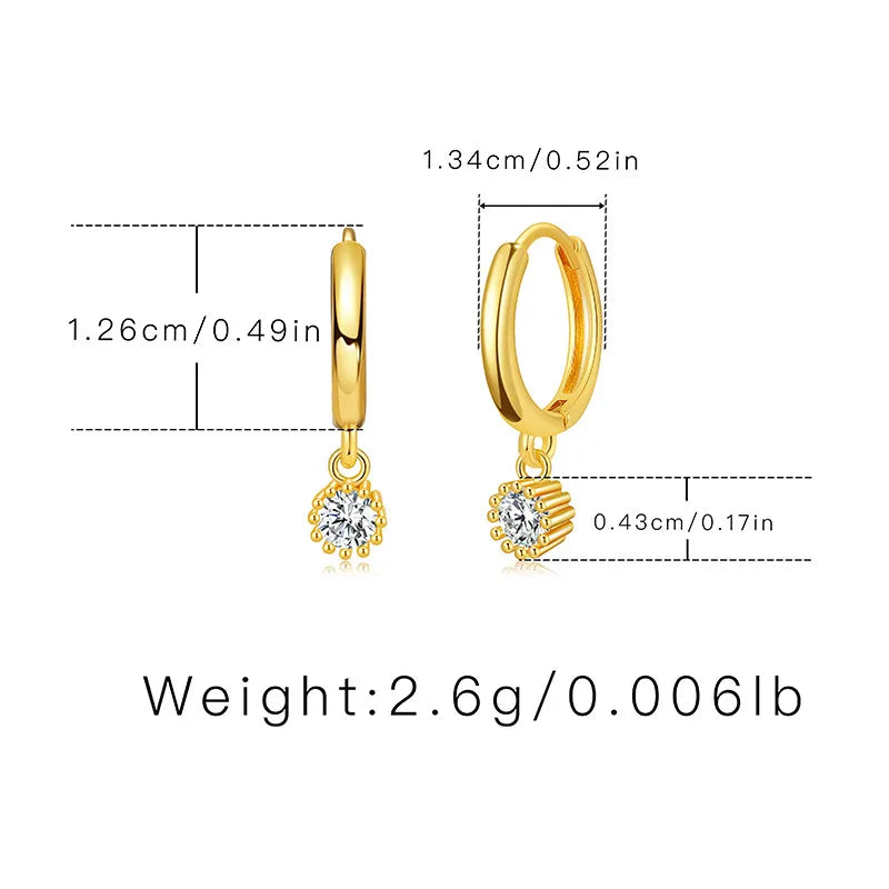 1 Pair Simple Style Water Droplets Inlay Copper Zircon Drop Earrings