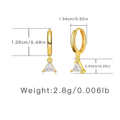 1 Pair Simple Style Water Droplets Inlay Copper Zircon Drop Earrings