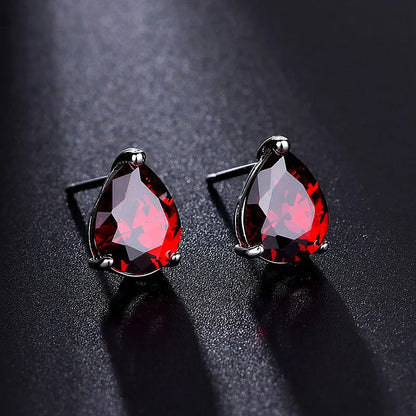 1 Pair Simple Style Water Droplets Inlay Copper Zircon White Gold Plated Ear Studs