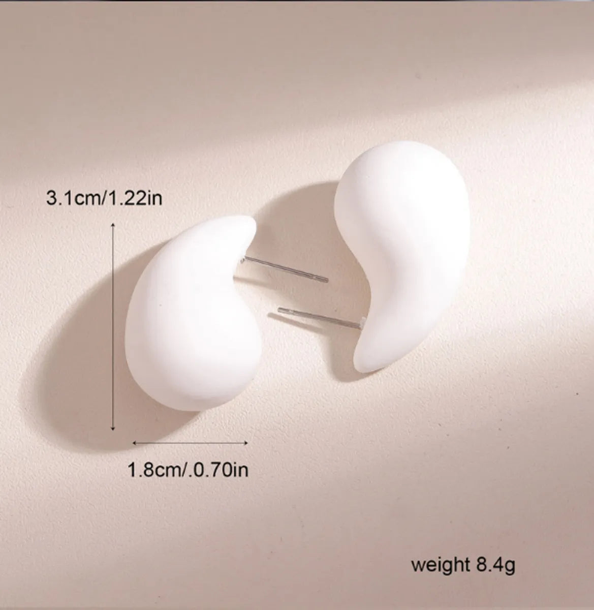 1 Pair Simple Style Water Droplets Plastic Ear Studs