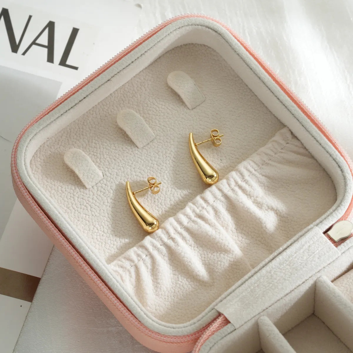 1 Pair Simple Style Water Droplets Plating 304 Stainless Steel 18K Gold Plated Ear Studs