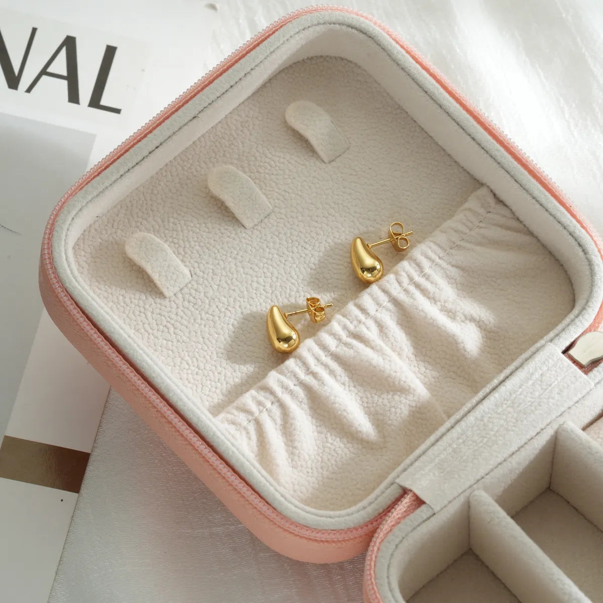 1 Pair Simple Style Water Droplets Plating 304 Stainless Steel 18K Gold Plated Ear Studs