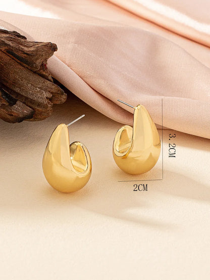 1 Pair Simple Style Water Droplets Plating Alloy Ear Studs