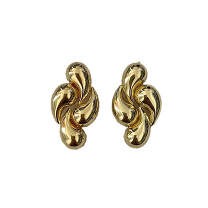 1 Pair Simple Style Water Droplets Plating Alloy Ear Studs