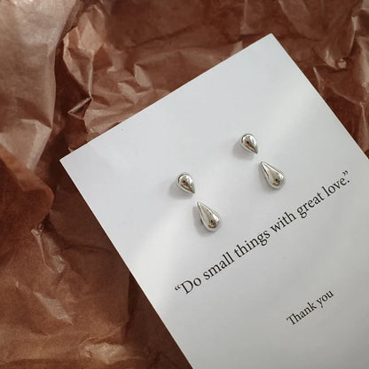 1 Pair Simple Style Water Droplets Plating Alloy Silver Plated Drop Earrings