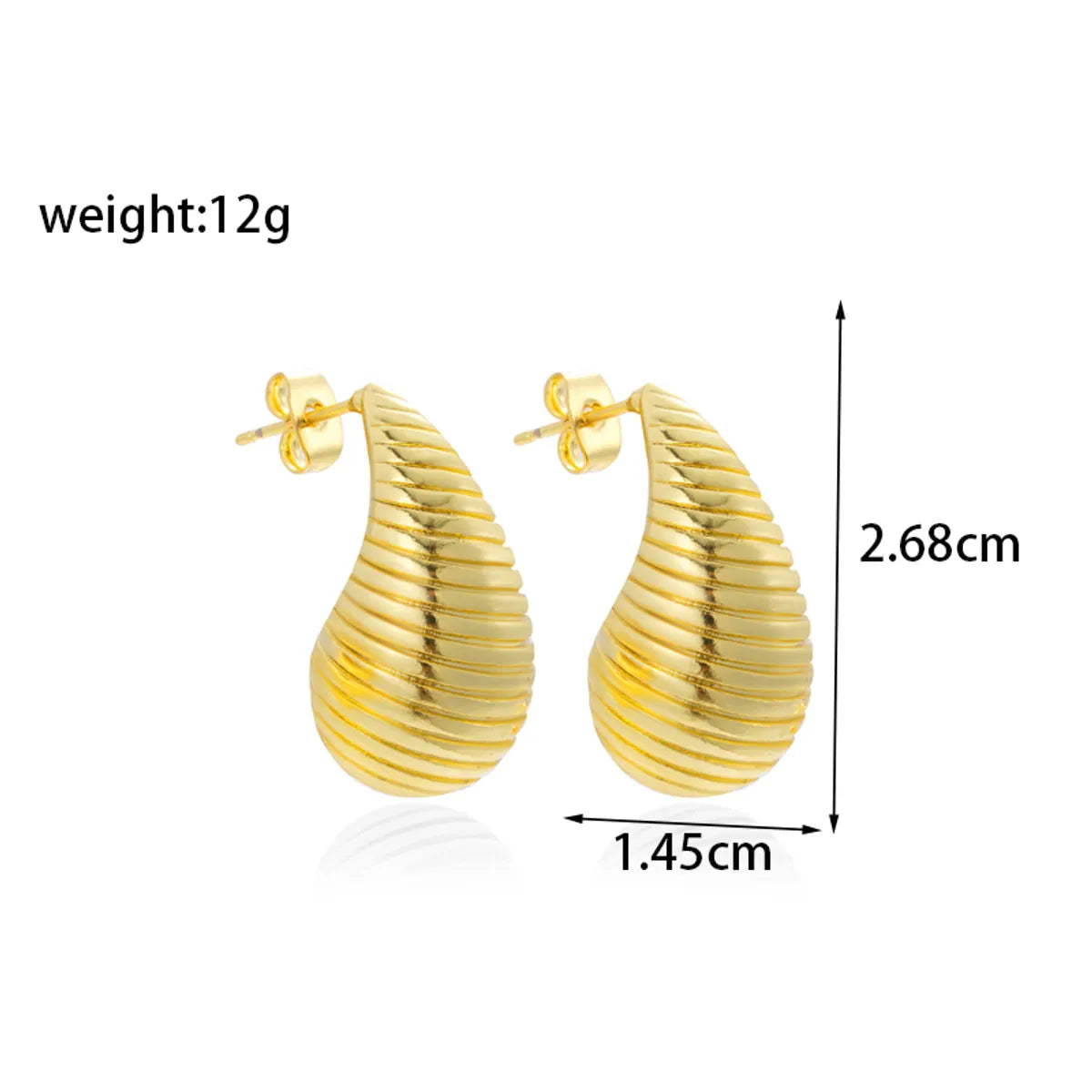 1 Pair Simple Style Water Droplets Plating Copper Ear Studs