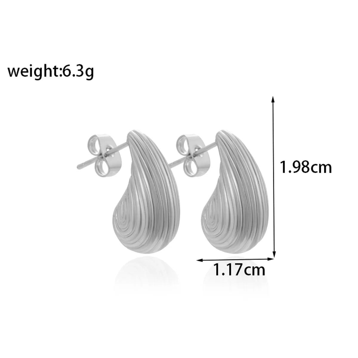 1 Pair Simple Style Water Droplets Plating Copper Ear Studs