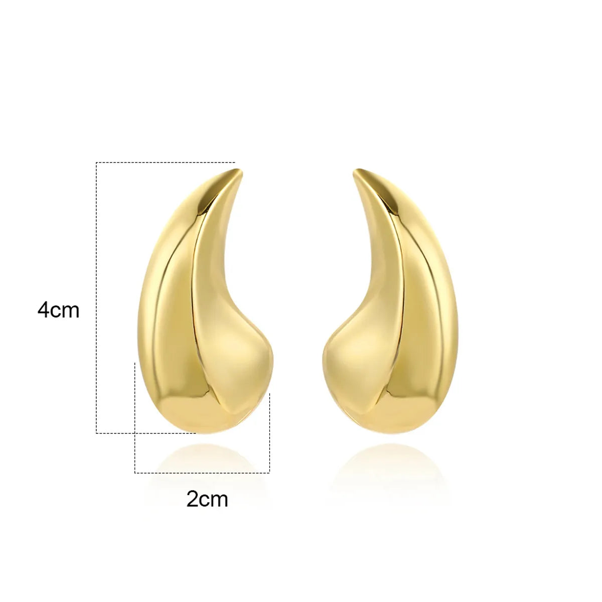 1 Pair Simple Style Water Droplets Plating Copper Gold Plated Ear Studs