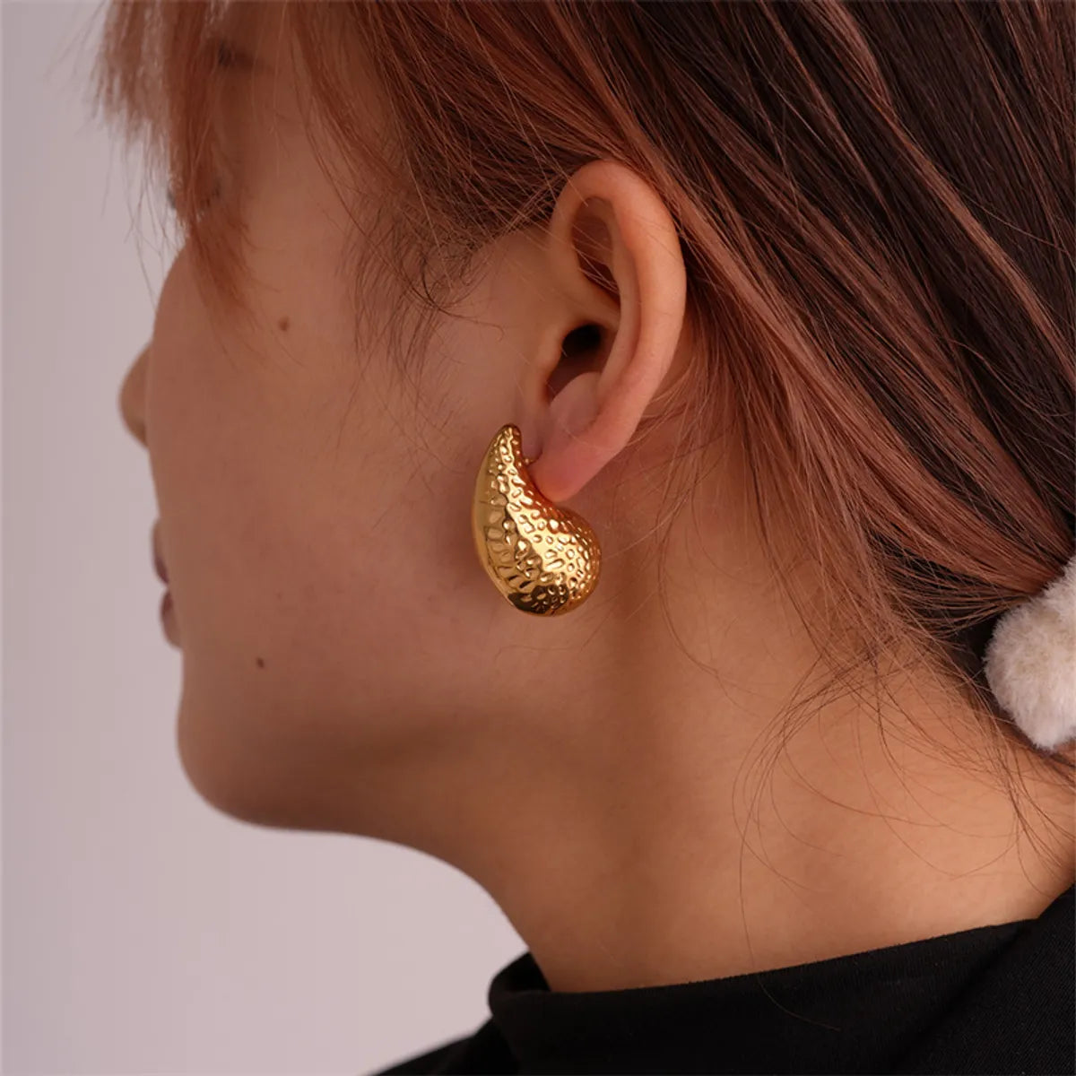 1 Pair Simple Style Water Droplets Plating Copper Gold Plated Ear Studs