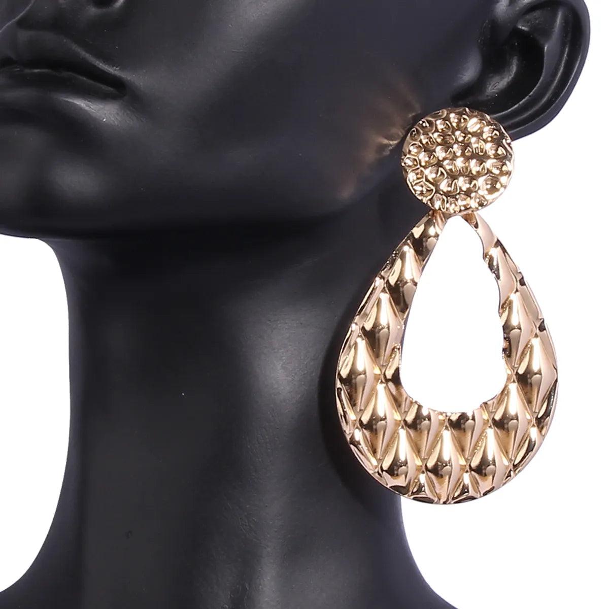 1 Pair Simple Style Water Droplets Plating Hollow Out Iron Drop Earrings