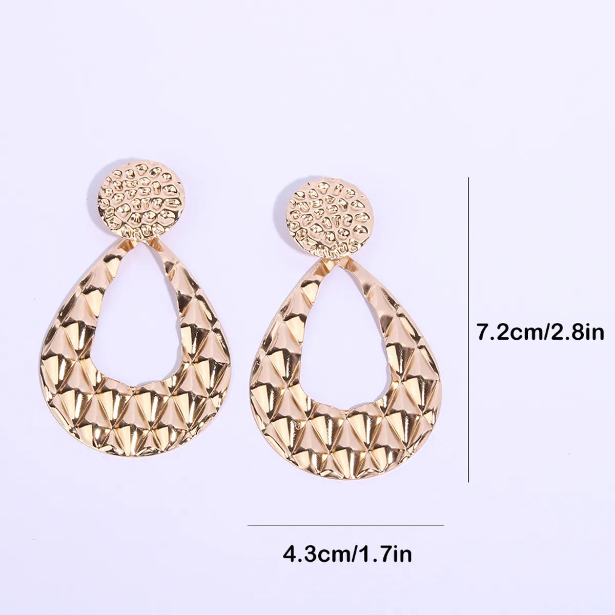 1 Pair Simple Style Water Droplets Plating Hollow Out Iron Drop Earrings