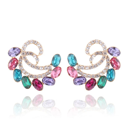 1 Pair Simple Style Water Droplets Plating Inlay Alloy Zircon Gold Plated Ear Studs