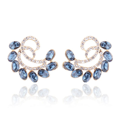 1 Pair Simple Style Water Droplets Plating Inlay Alloy Zircon Gold Plated Ear Studs