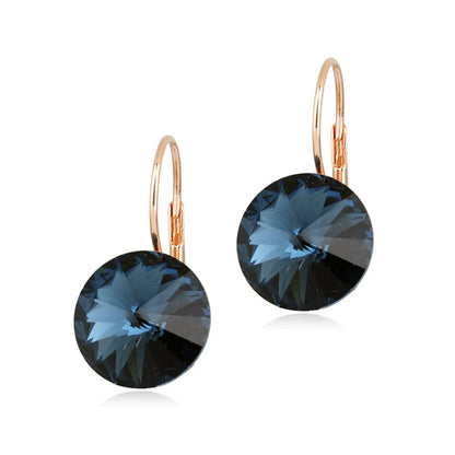 1 Pair Simple Style Water Droplets Plating Inlay Artificial Crystal Crystal 18k Gold Plated Earrings