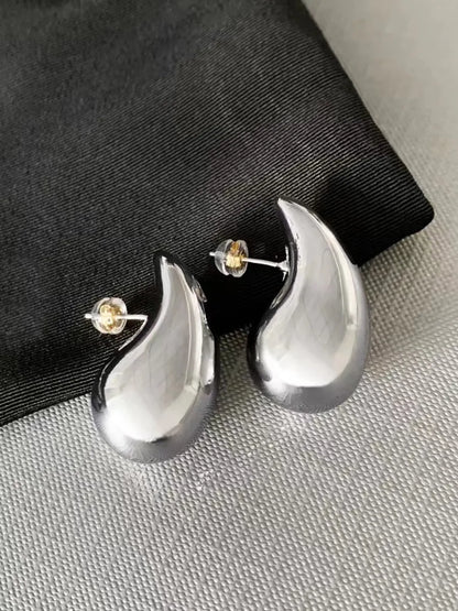 1 Pair Simple Style Water Droplets Plating Metal 18k Gold Plated Ear Studs