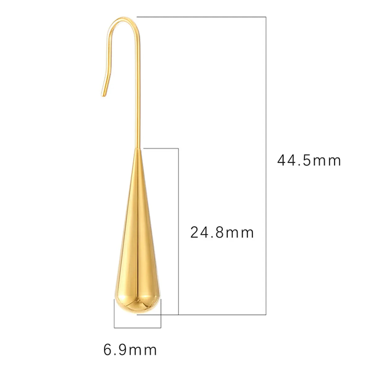 1 Pair Simple Style Water Droplets Plating Stainless Steel Gold Plated Drop Earrings