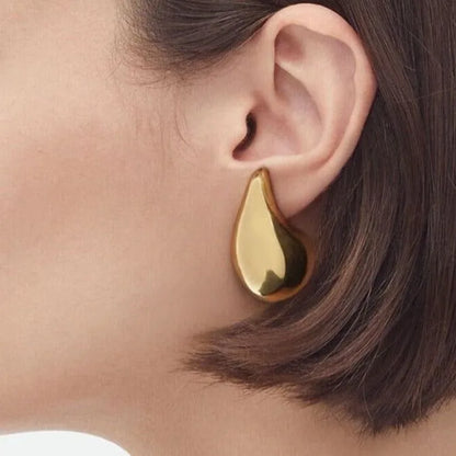 1 Pair Simple Style Water Droplets Plating 304 Stainless Steel 16K Gold Plated White Gold Plated Gold Plated Ear Studs