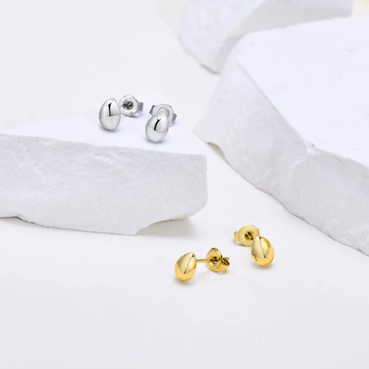 1 Pair Simple Style Water Droplets Plating Stainless Steel Gold Plated Ear Studs