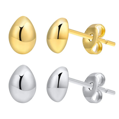 1 Pair Simple Style Water Droplets Plating Stainless Steel Gold Plated Ear Studs