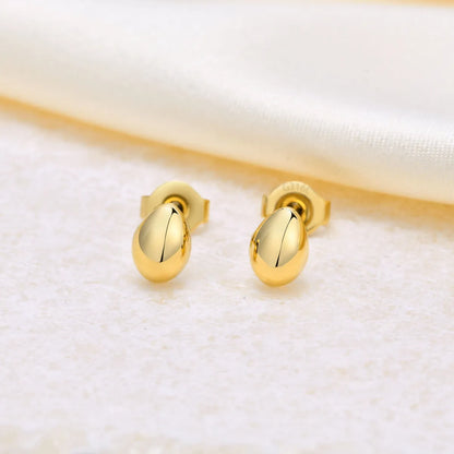 1 Pair Simple Style Water Droplets Plating Stainless Steel Gold Plated Ear Studs