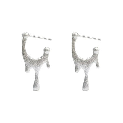 1 Pair Simple Style Water Droplets Plating Sterling Silver Earrings