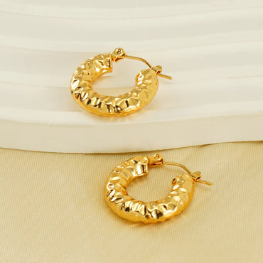 1 Pair Simple Style Water Droplets Polishing Gold Plated Stainless Steel 18k Gold Plated Earrings