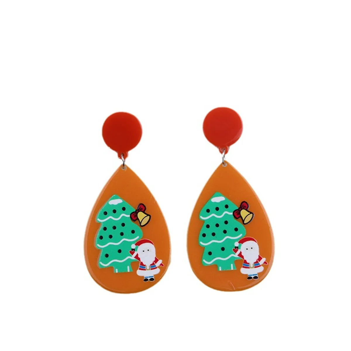 1 Pair Simple Style Water Droplets Printing Arylic Drop Earrings