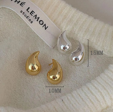 1 Pair Simple Style Water Droplets Sterling Silver Ear Studs