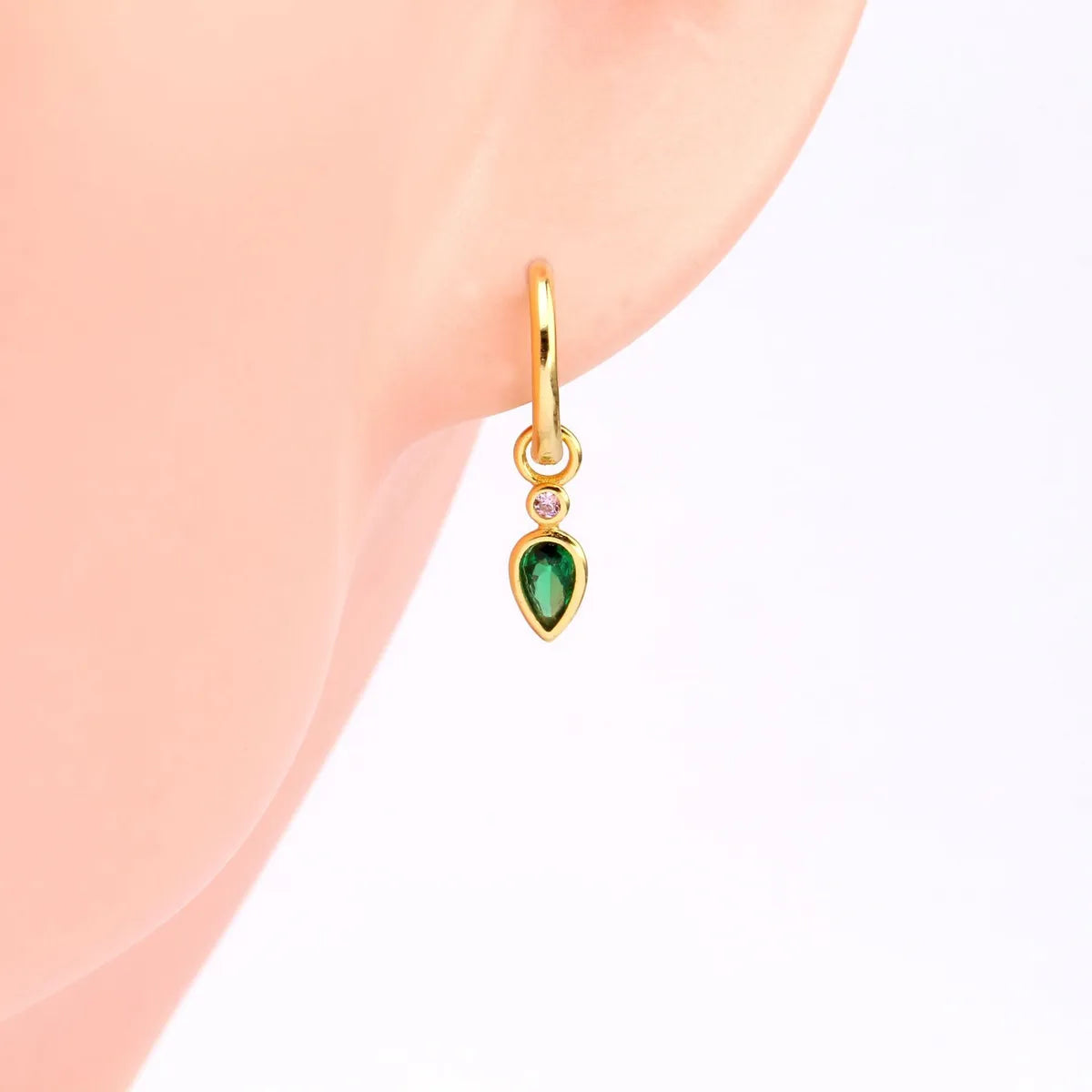 1 Pair Simple Style Water Droplets Sterling Silver Inlay Zircon White Gold Plated Gold Plated Drop Earrings