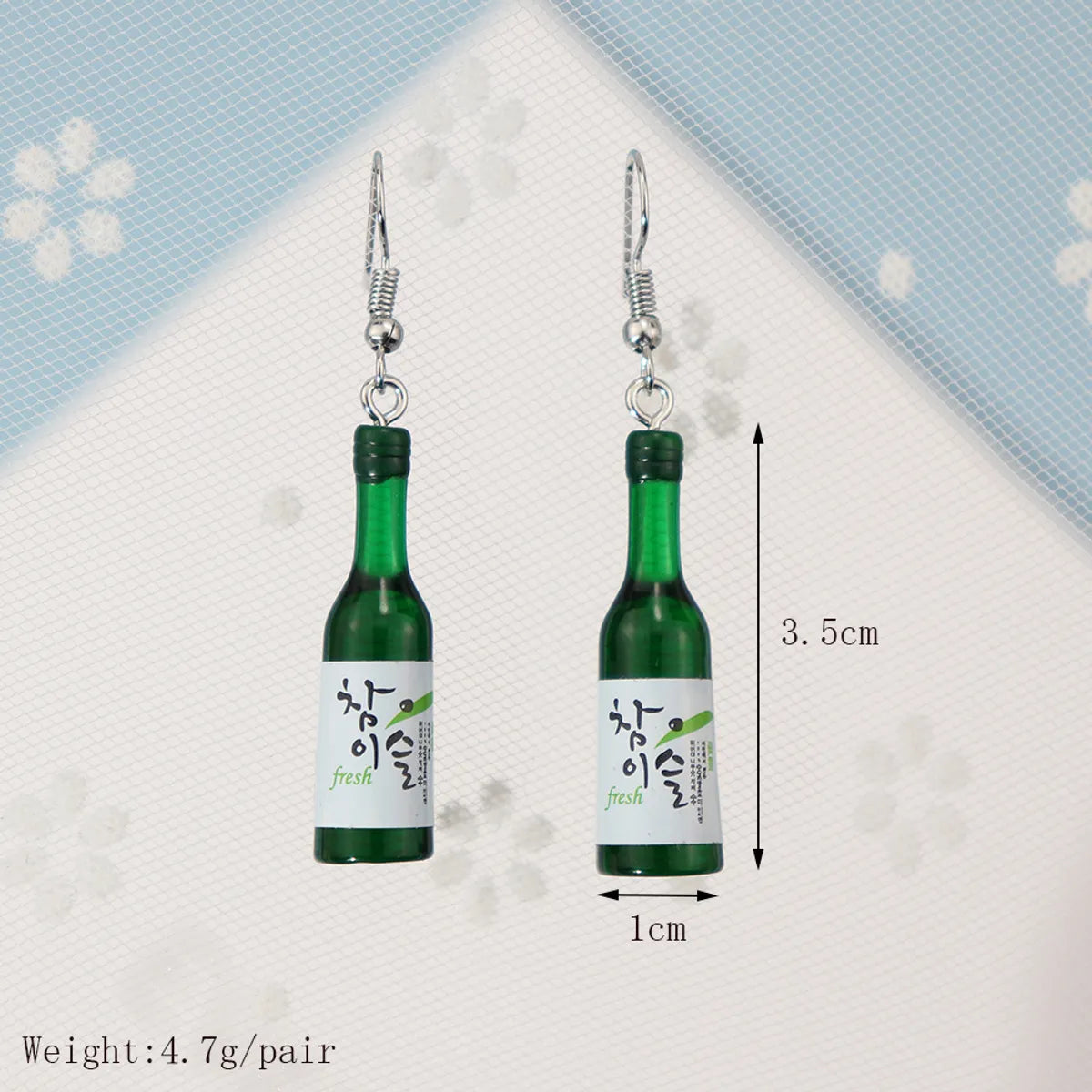 1 Pair Simple Style Wine Bottle Plastic Resin Patchwork Women's Earrings