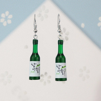 1 Pair Simple Style Wine Bottle Plastic Resin Patchwork Women's Earrings