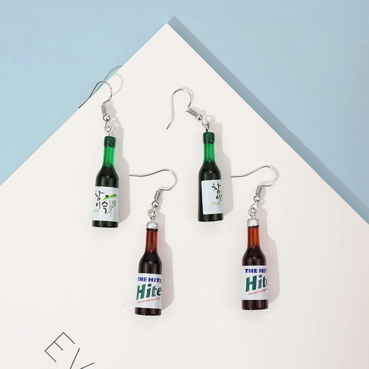 1 Pair Simple Style Wine Bottle Plastic Resin Patchwork Women's Earrings