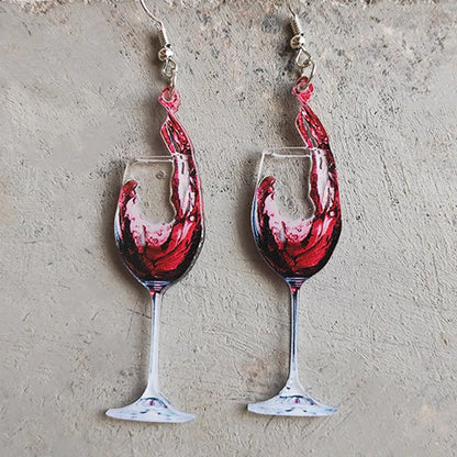 1 Pair Simple Style Wine Glass Arylic Drop Earrings