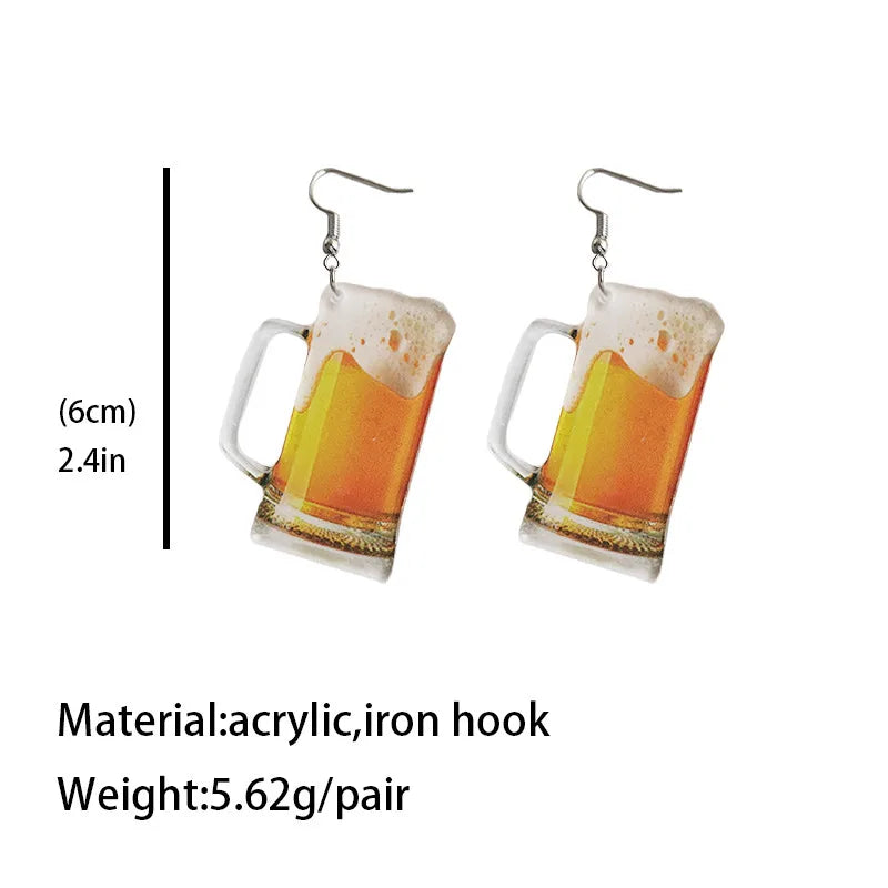 1 Pair Simple Style Wine Glass Arylic Drop Earrings