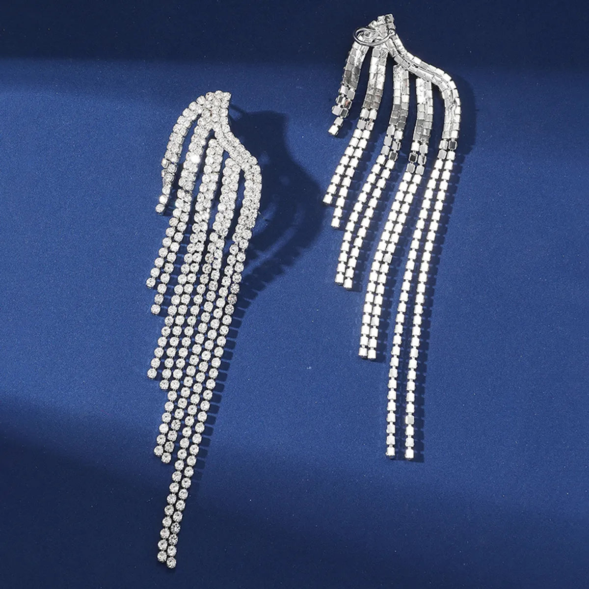 1 Pair Simple Style Wings Inlay Alloy Artificial Diamond Drop Earrings