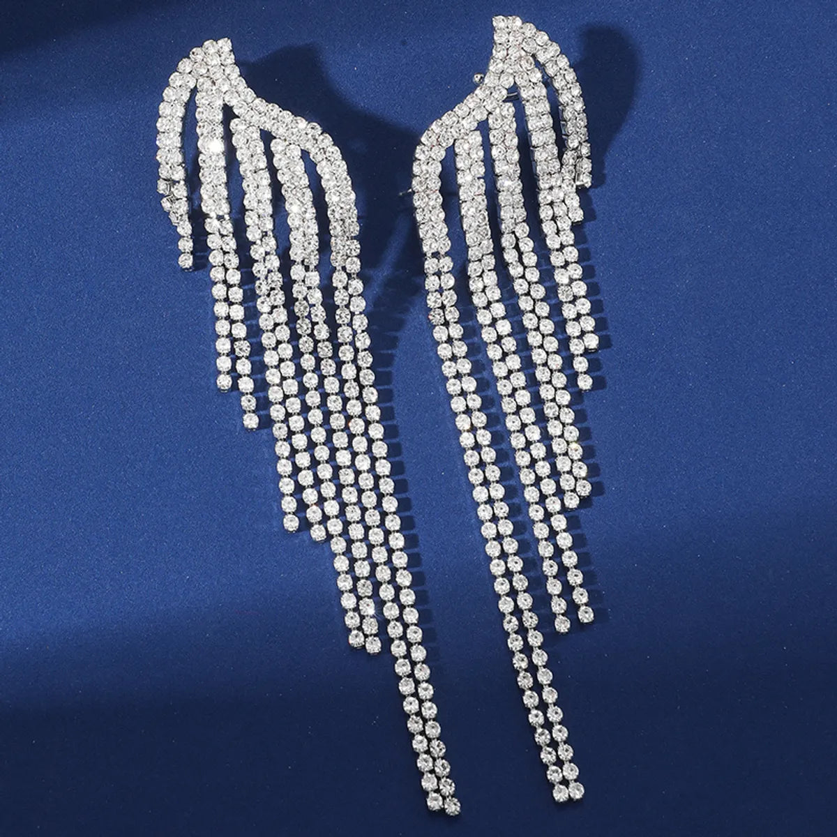 1 Pair Simple Style Wings Inlay Alloy Artificial Diamond Drop Earrings