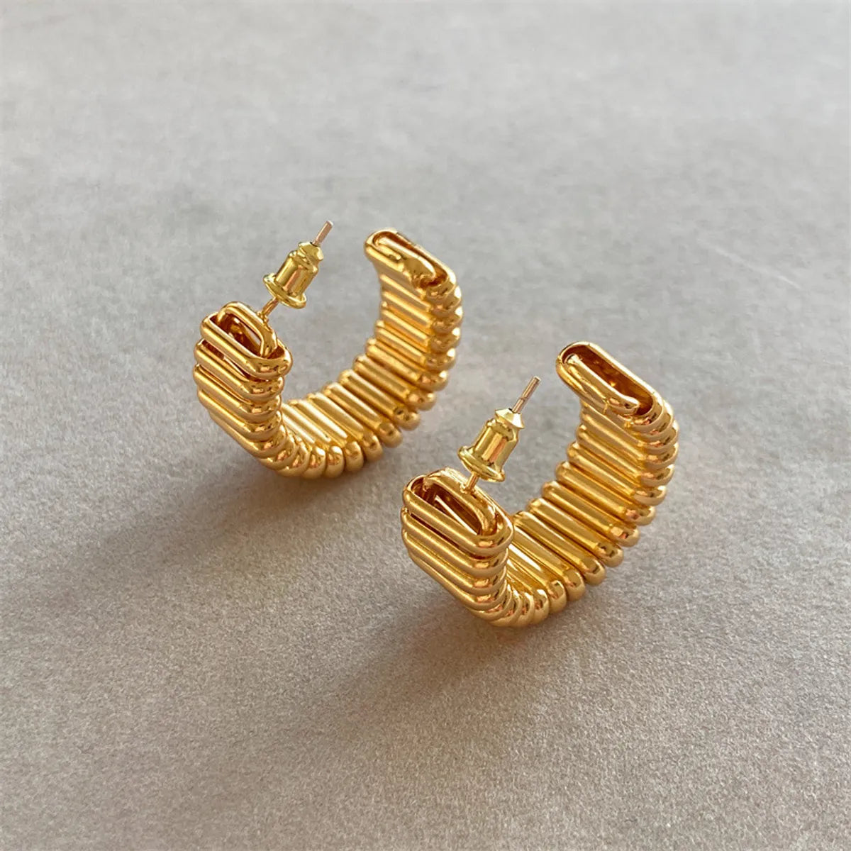 1 Pair Solid Color Copper Plating Gold Plated Earrings