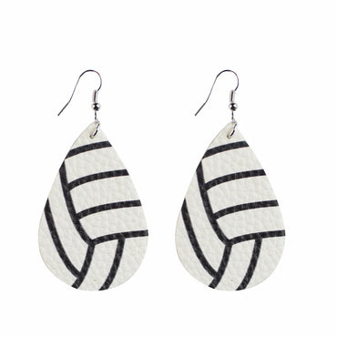 1 Pair Sports Ball Basketball Football Pu Leather Printing Women's Drop Earrings