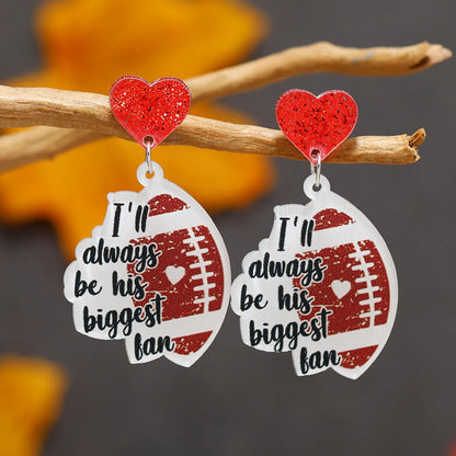 1 Pair Sports Letter Ball Arylic Drop Earrings