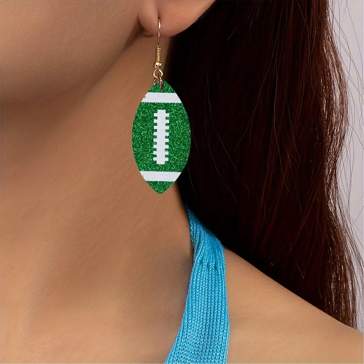 1 Pair Sports Rugby Arylic Drop Earrings