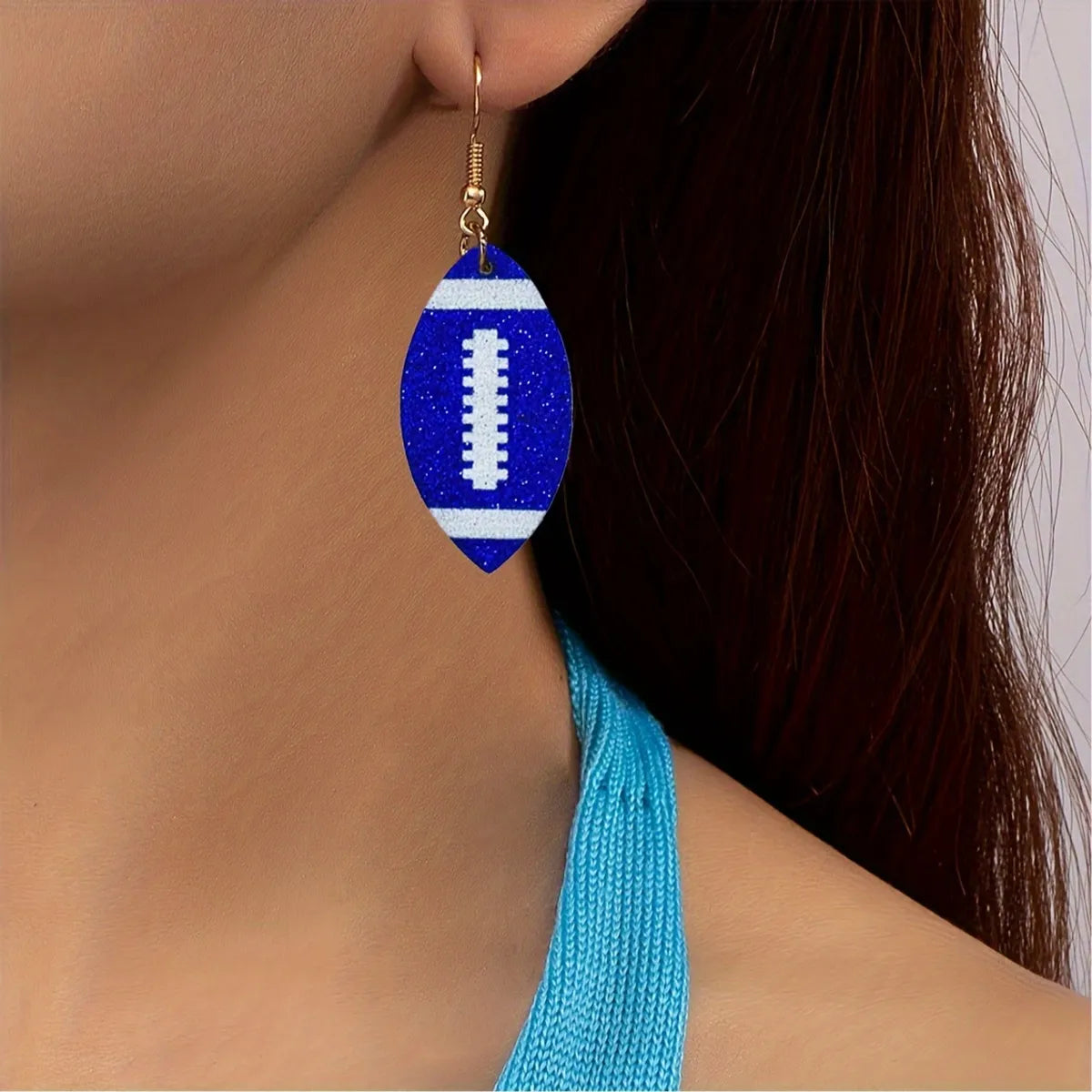 1 Pair Sports Rugby Arylic Drop Earrings