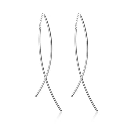 1 Pair Sterling Silver Geometric Ear Line