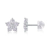 1 Pair Sterling Silver Moissanite Star Ear Studs